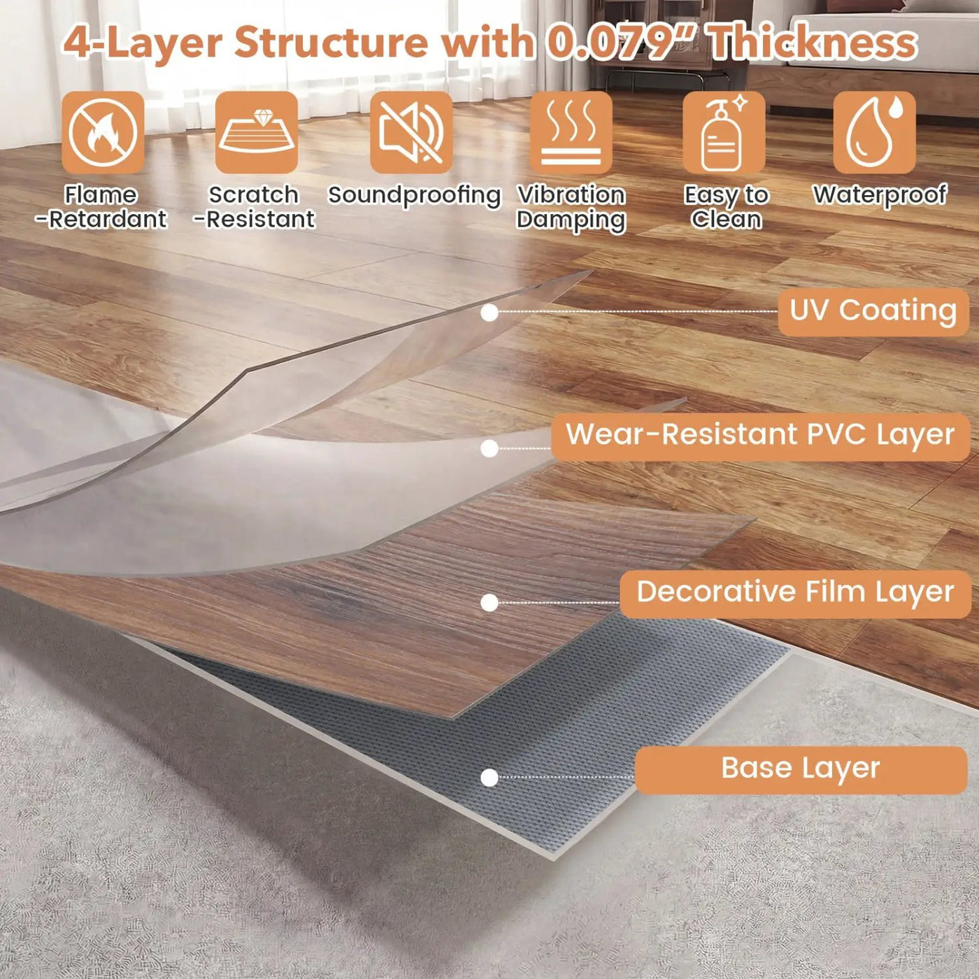 Floor Tile Vinyl Flooring Waterproof Vinyl Plank Flooring by DirectDeals