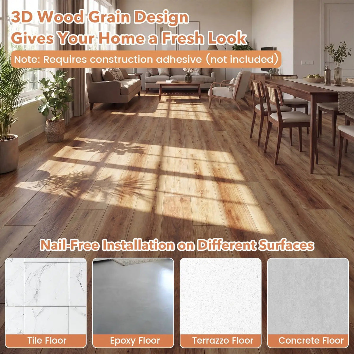 Floor Tile Vinyl Flooring Waterproof Vinyl Plank Flooring by DirectDeals