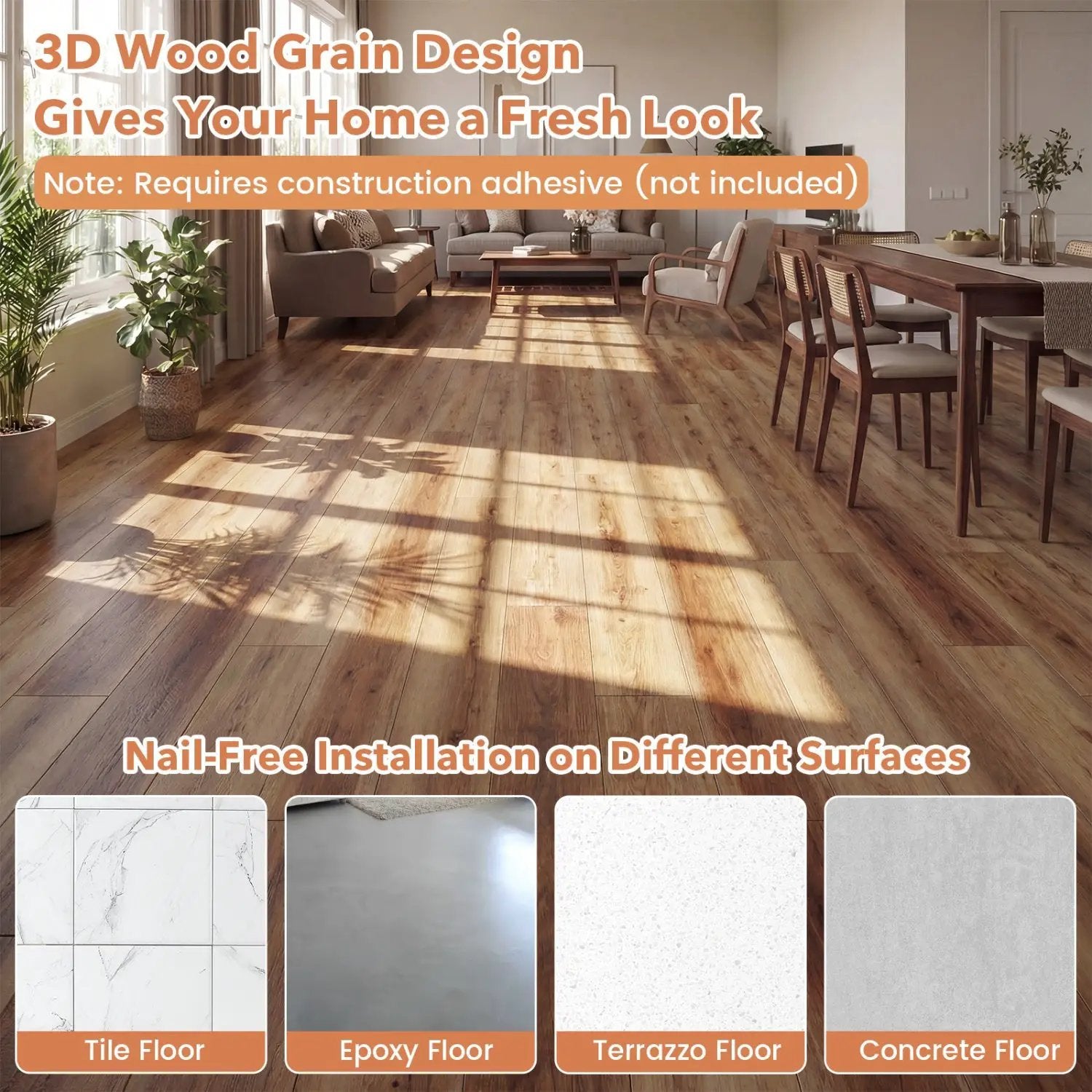 Floor Tile Vinyl Flooring Waterproof Vinyl Plank Flooring by DirectDeals