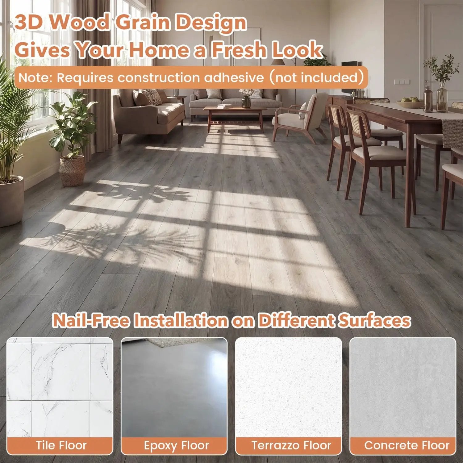 Floor Tile Vinyl Flooring Waterproof Vinyl Plank Flooring by DirectDeals