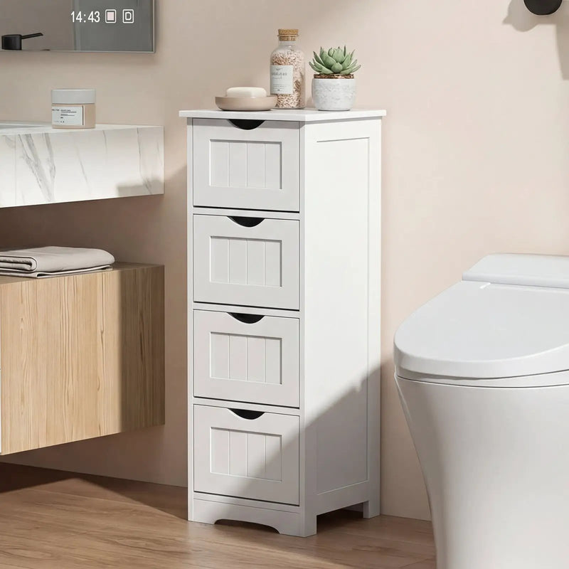 4-Drawer Freestanding Floor Cabinet with Anti-Toppling Device by DirectDeals