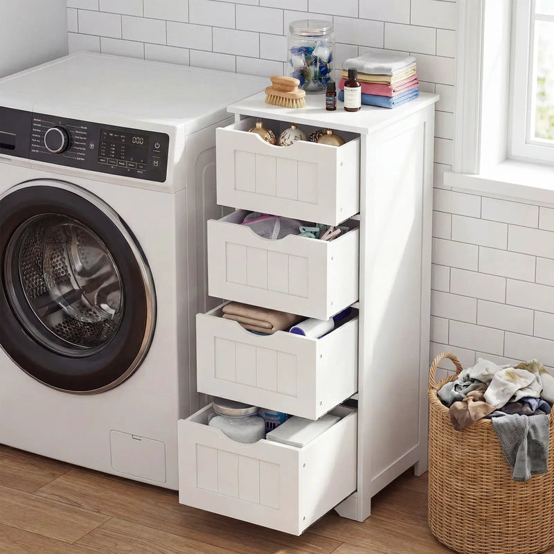 4-Drawer Freestanding Floor Cabinet with Anti-Toppling Device by DirectDeals