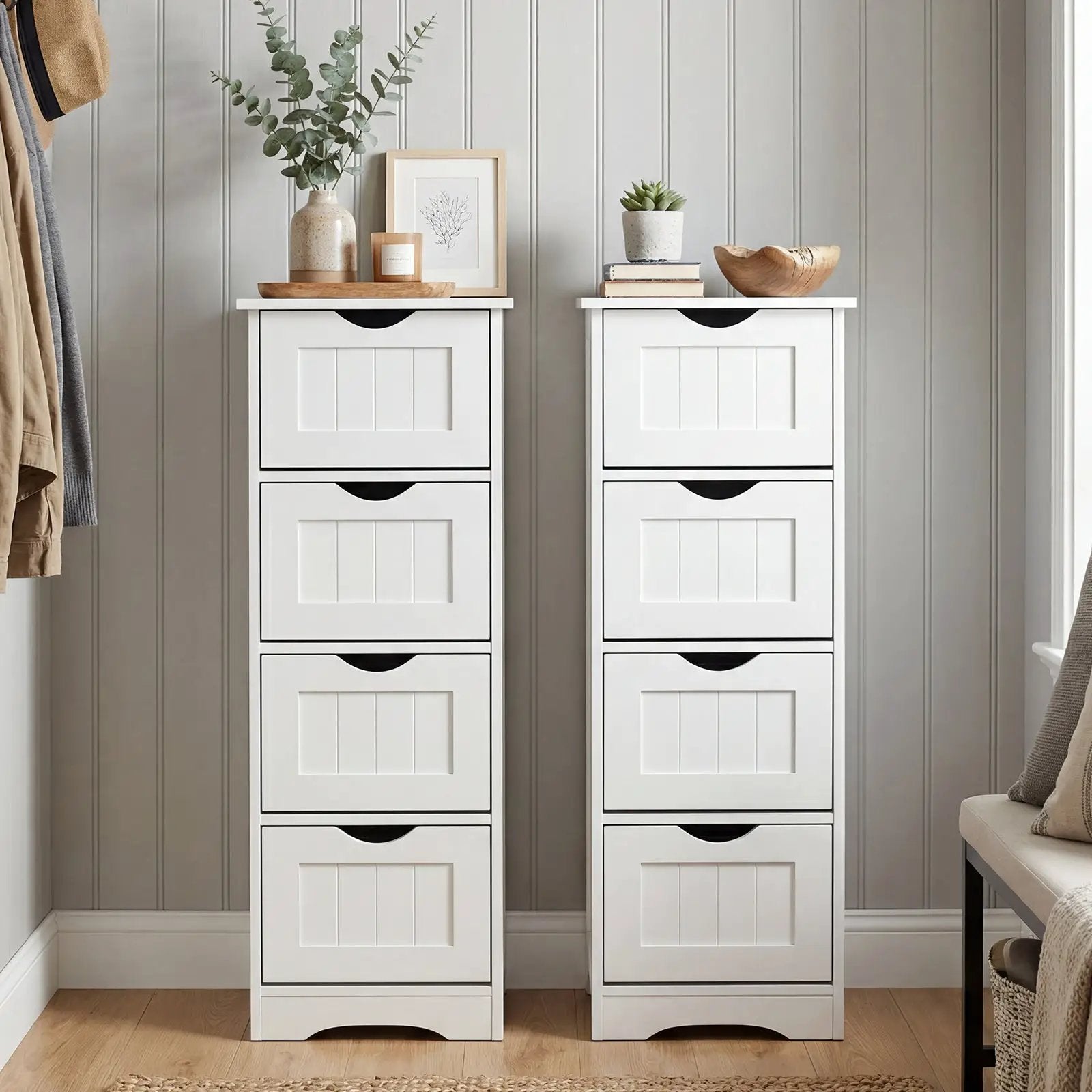 4-Drawer Freestanding Floor Cabinet with Anti-Toppling Device by DirectDeals