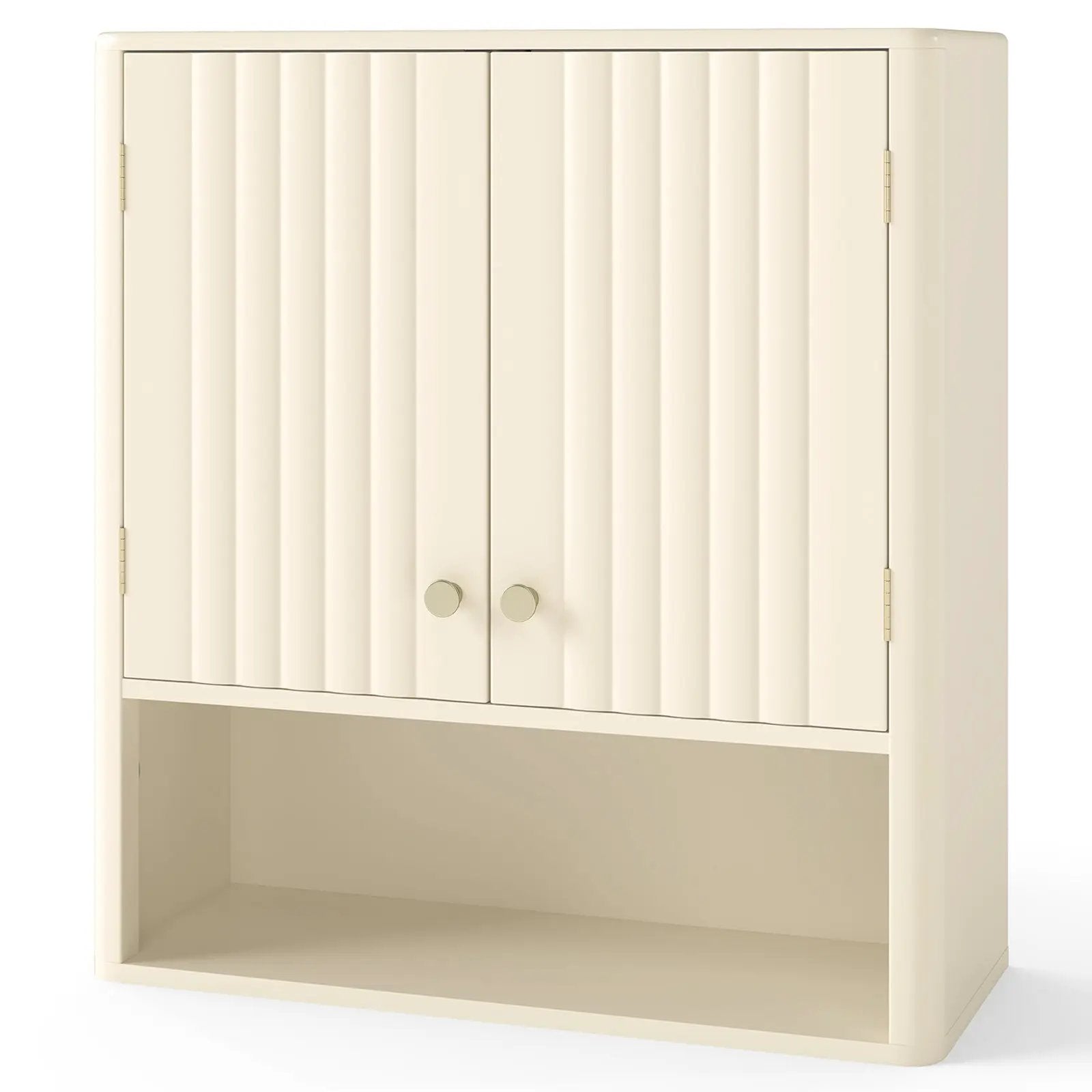 Fluted Bathroom Wall Cabinet with Open Shelf by DirectDeals