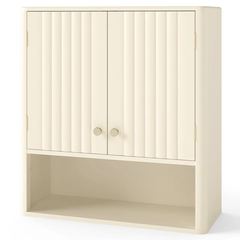 Fluted Bathroom Wall Cabinet with Open Shelf by DirectDeals