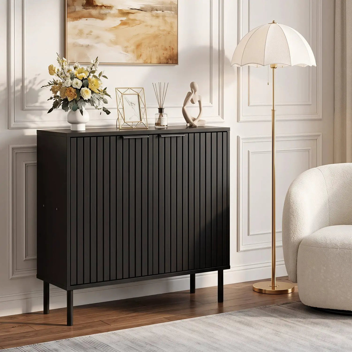 Fluted Buffet Cabinet with 2-Door Storage by DirectDeals