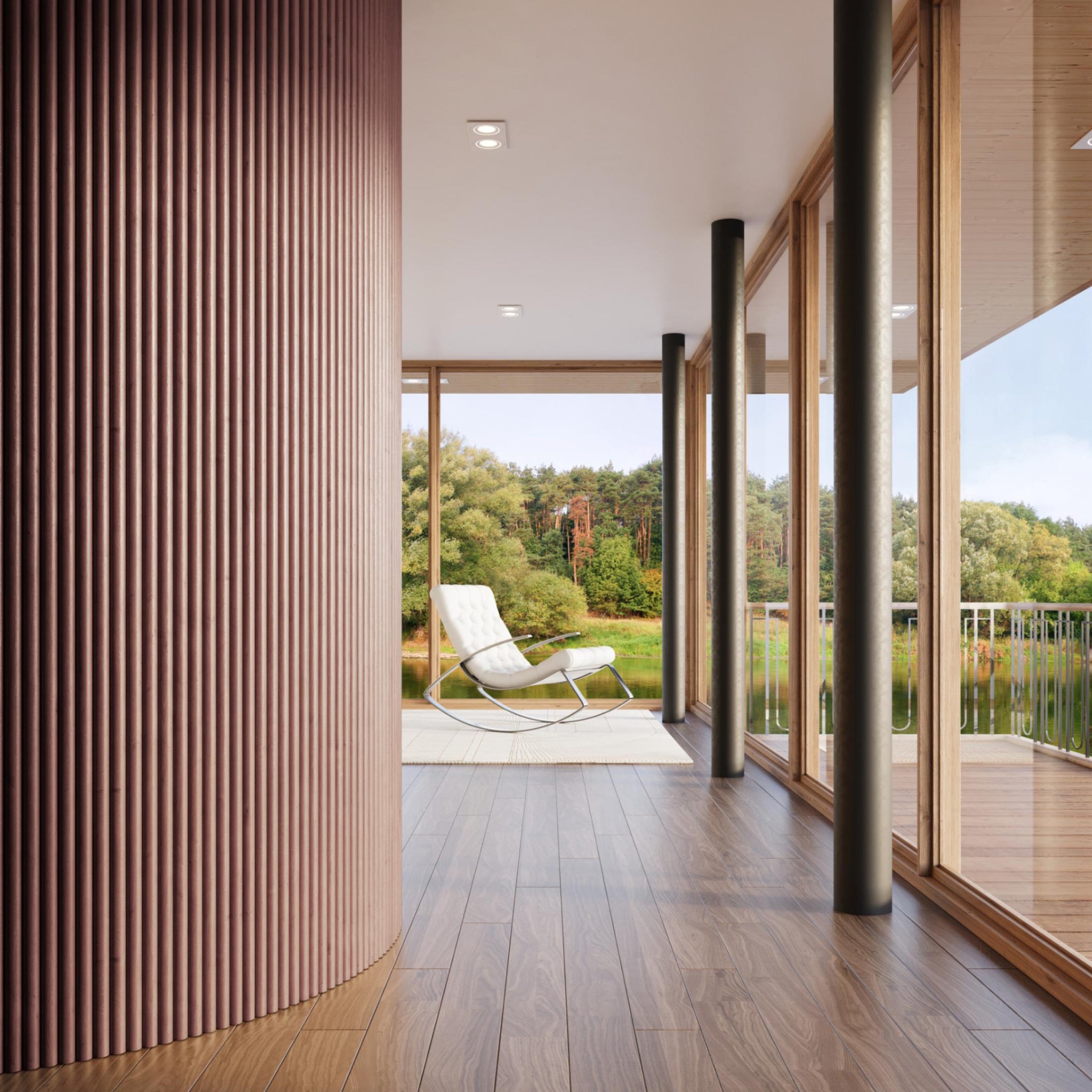 2-Pack Flexible Fluted Wall Panels – Smoked Oak by Dogberrycollections