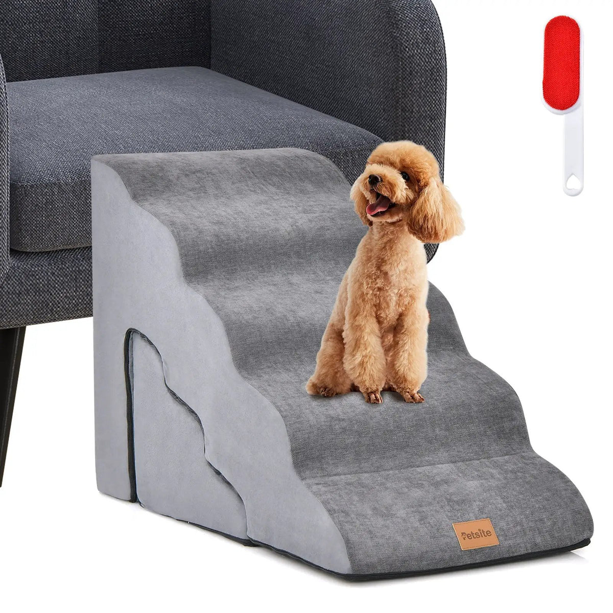 22 Inches and 11 Inches Foam Pet Stairs Set with 5-Tier and 3-Tier Dog Ramps by DirectDeals