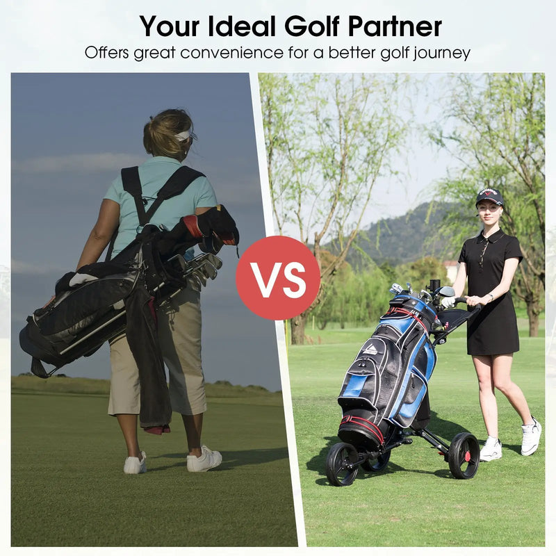 Foldable 3 Wheel Golf Pull Push Cart Trolley by DirectDeals