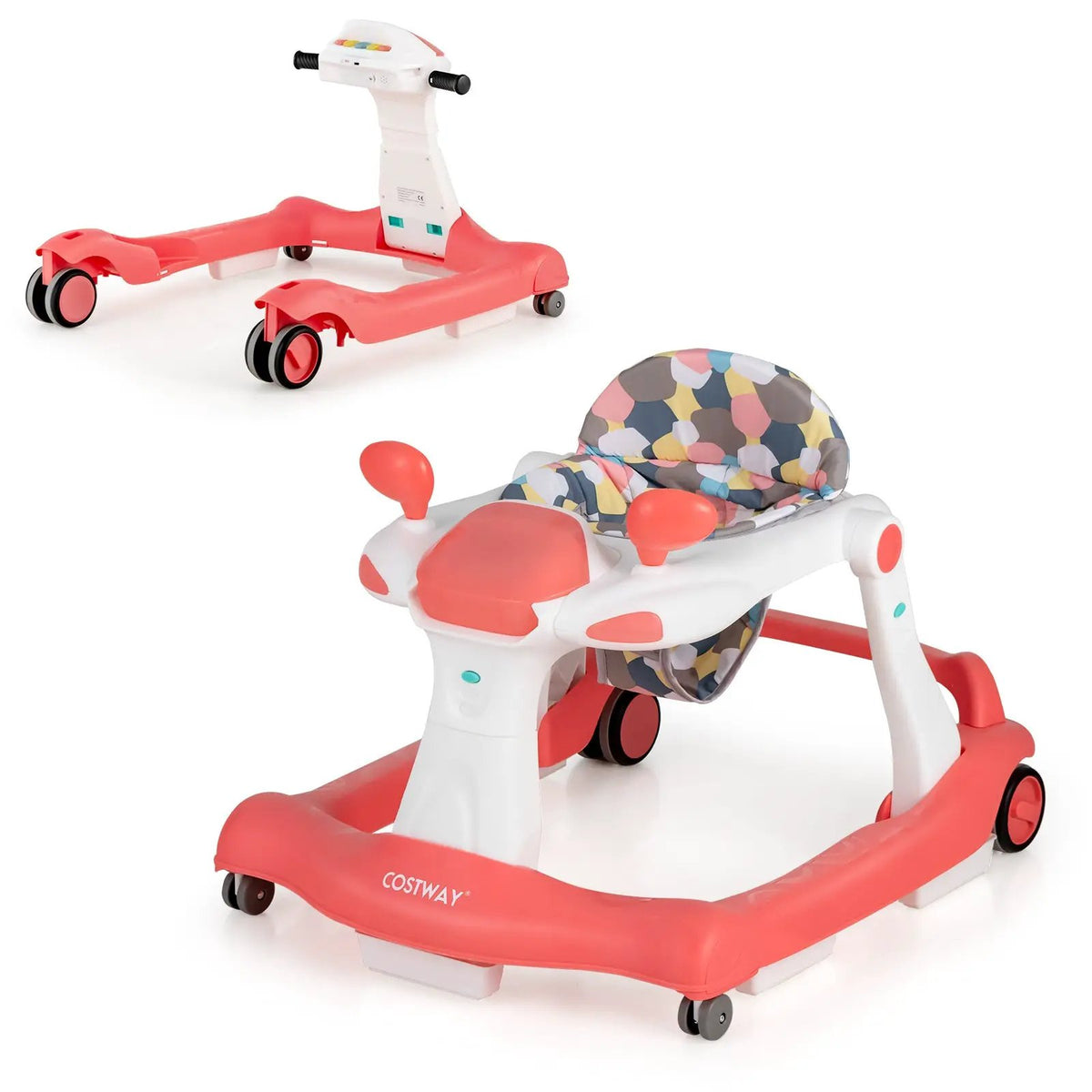 2-in-1 Foldable Activity Push Walker with Adjustable Height by DirectDeals