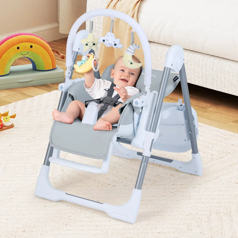 Foldable Baby High Chair with Adjustable Height and Relining Seat by DirectDeals