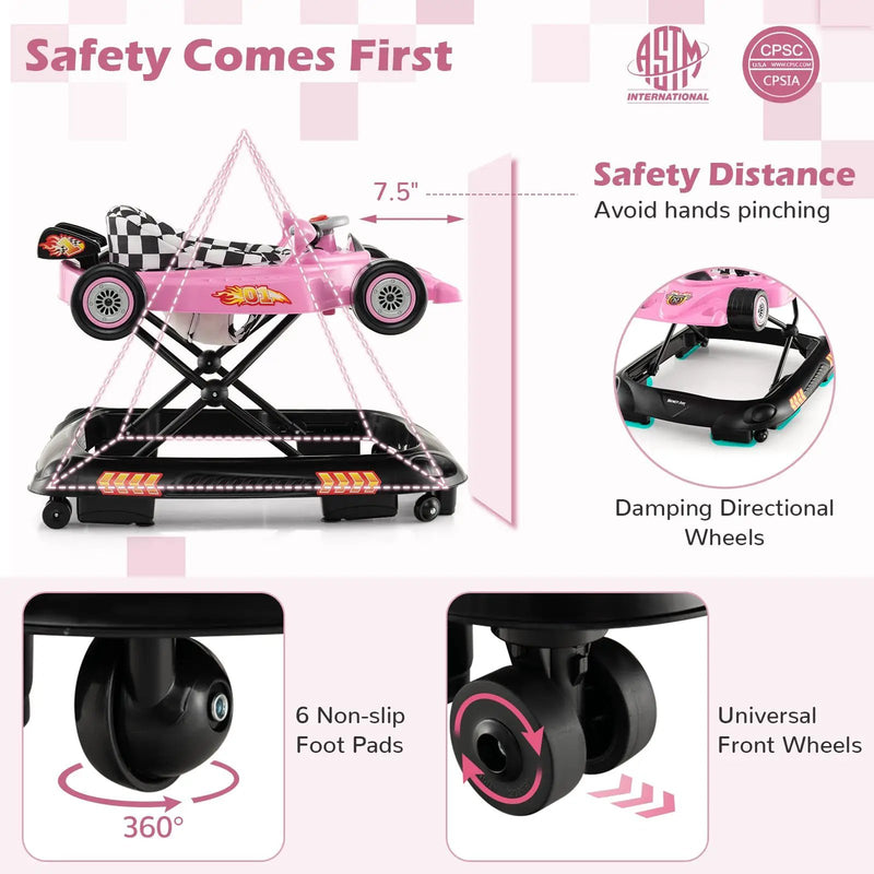 Convertible Baby Walker with 3 Adjustable Height Settings by DirectDeals
