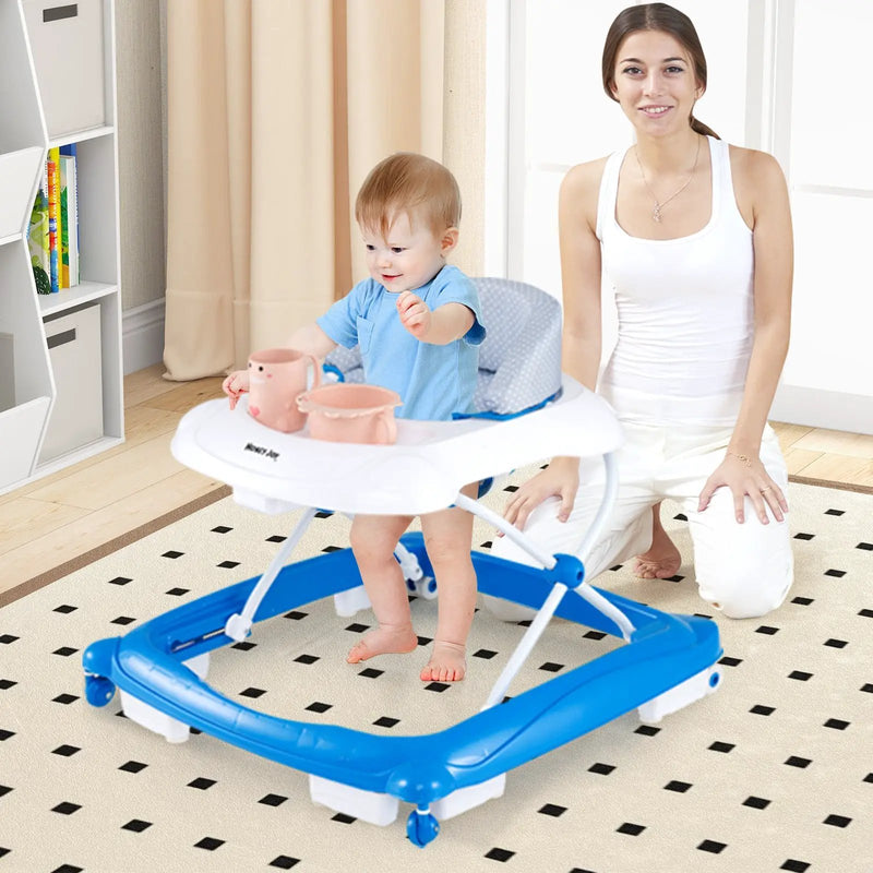 Foldable Baby Walker with 3 Adjustable Heights and Padded Seat by DirectDeals