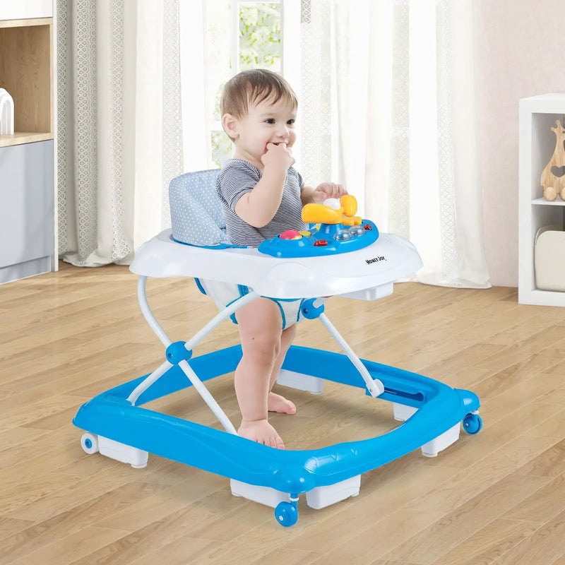 Foldable Baby Walker with 3 Adjustable Heights and Padded Seat by DirectDeals