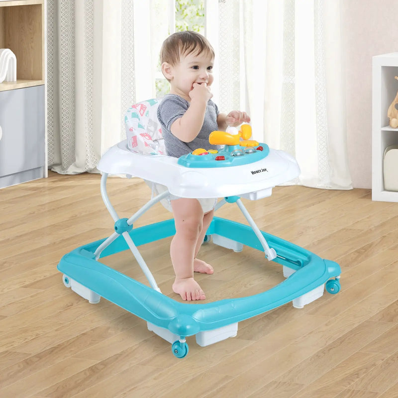Foldable Baby Walker with 3 Adjustable Heights and Padded Seat by DirectDeals