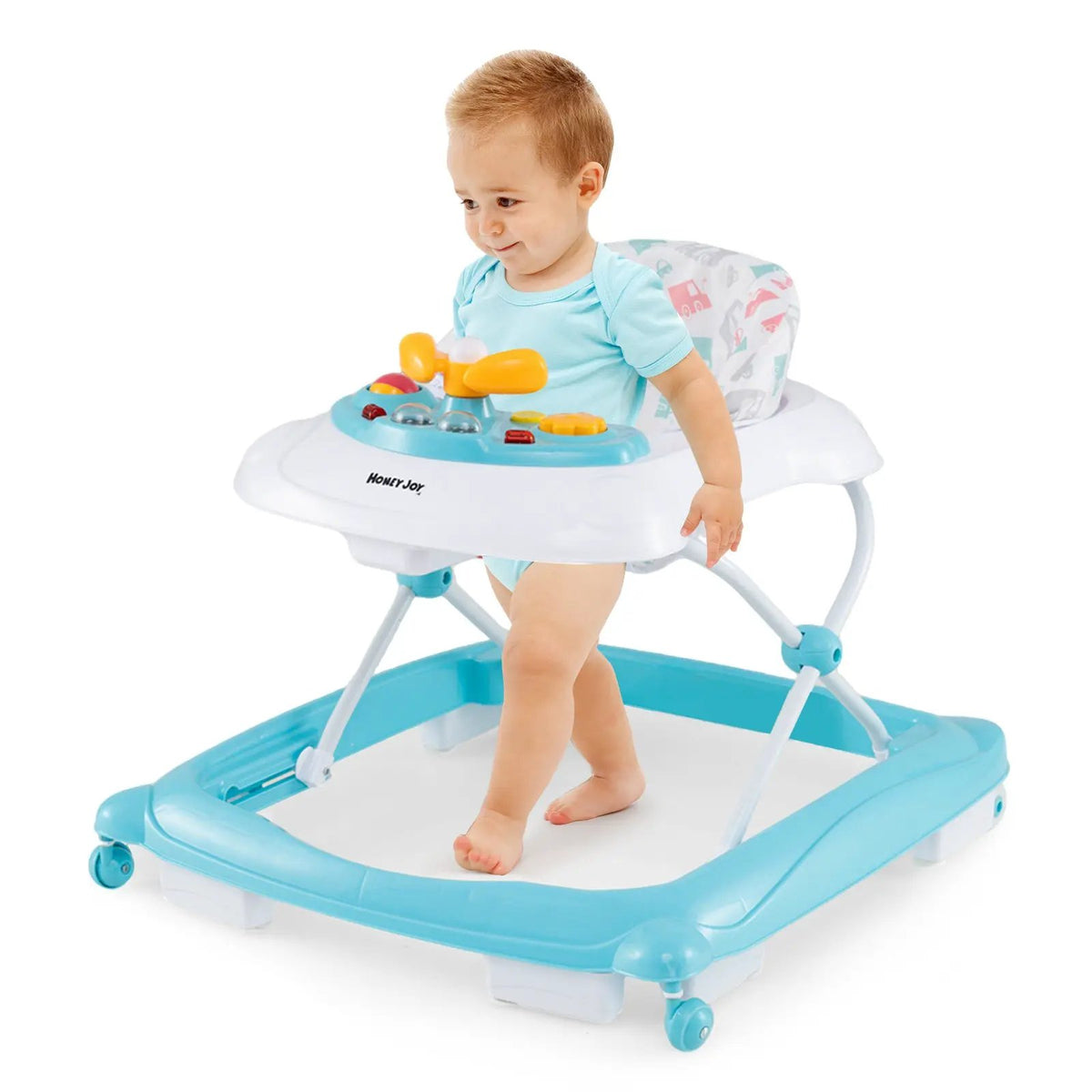 Foldable Baby Walker with 3 Adjustable Heights and Padded Seat by DirectDeals