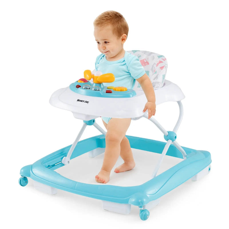Foldable Baby Walker with 3 Adjustable Heights and Padded Seat by DirectDeals
