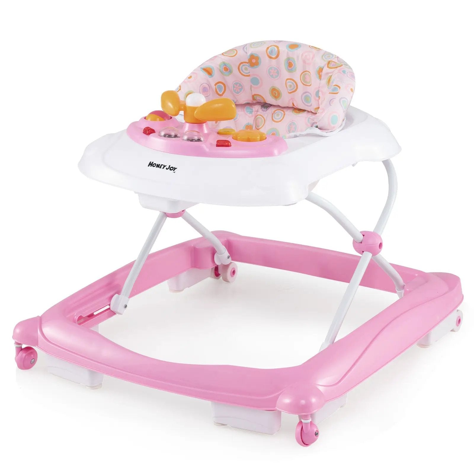 Foldable Baby Walker with 3 Adjustable Heights and Padded Seat by DirectDeals