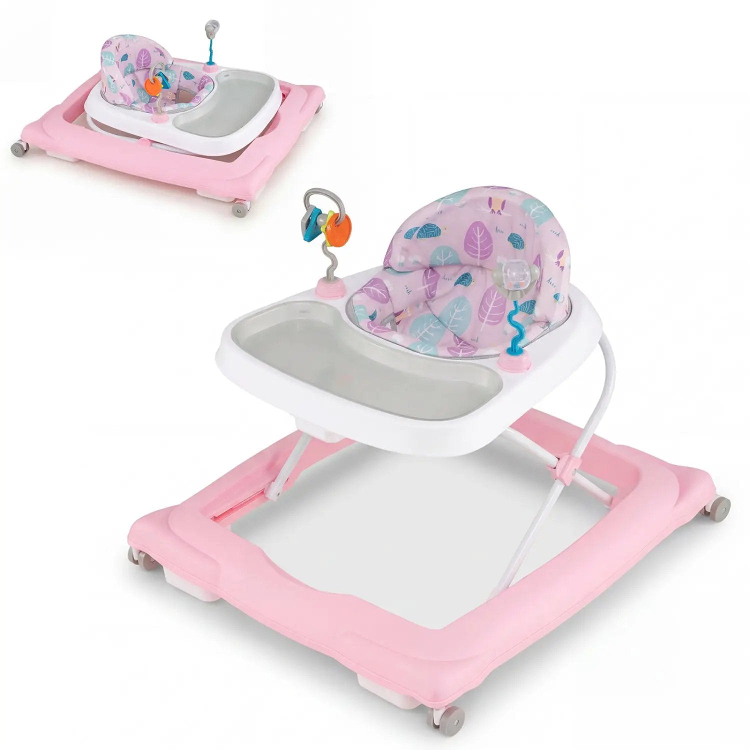 Foldable Baby Walker with Removable Seat and Adjustable Height for 6-12 Months by DirectDeals