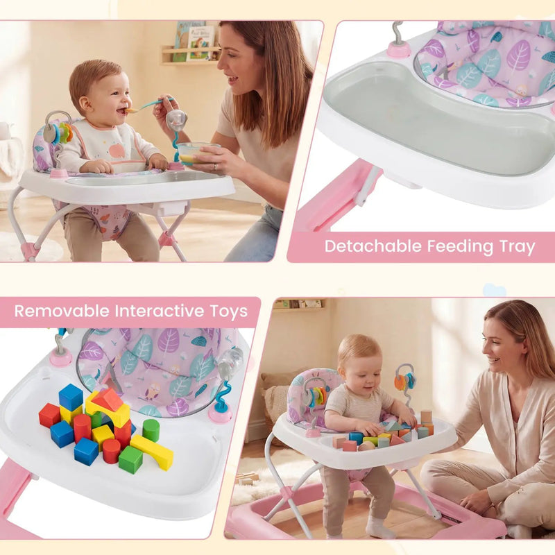 Foldable Baby Walker with Removable Seat and Adjustable Height for 6-12 Months by DirectDeals