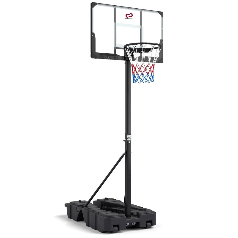 Foldable Basketball Hoop 7.54-10 ft Stepless Adjustable with PC Backboard by DirectDeals