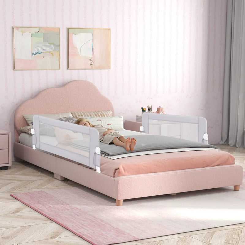 Foldable Bed Rail with Swing Down Design - Light Gray by DirectDeals