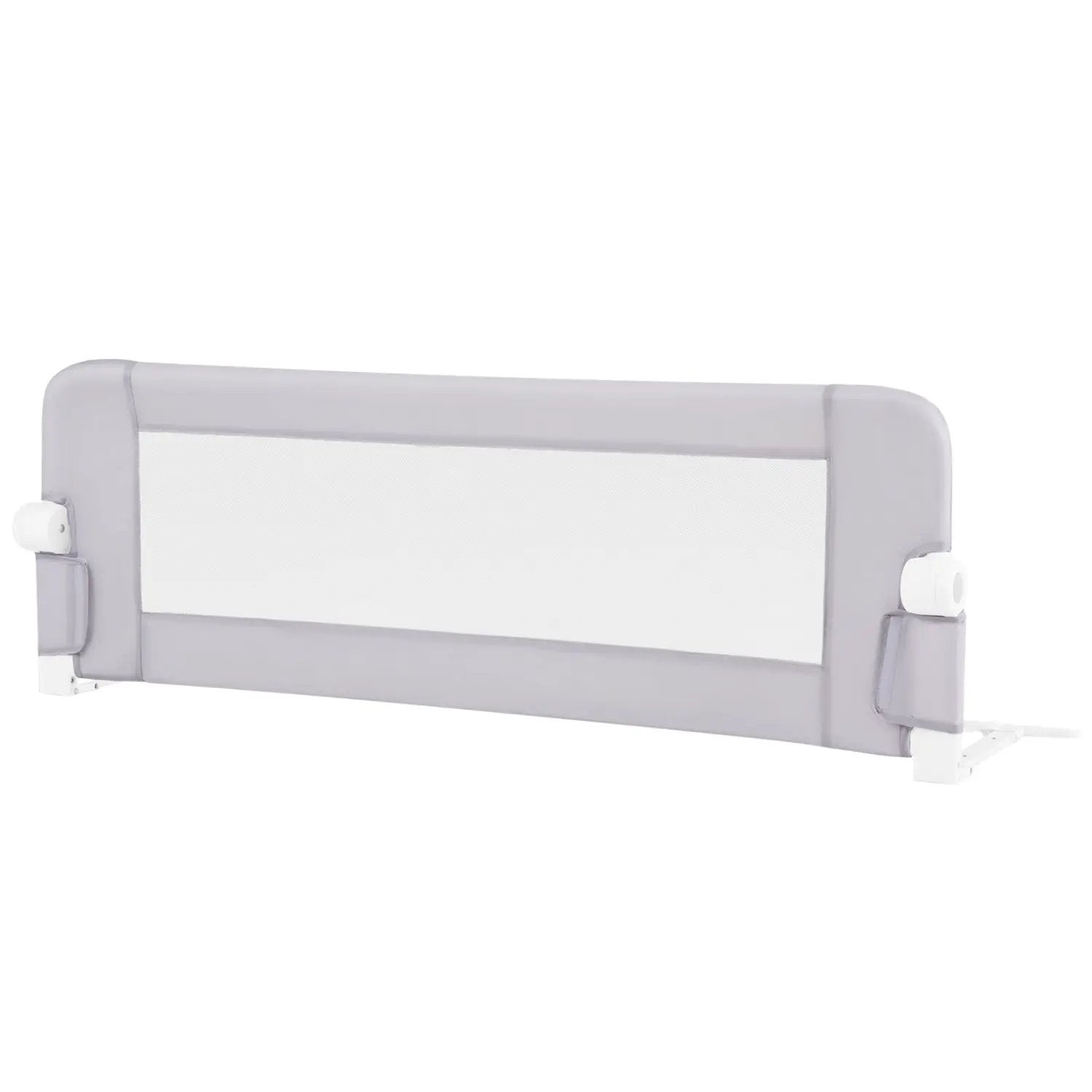 Foldable Bed Rail with Swing Down Design - Light Gray by DirectDeals