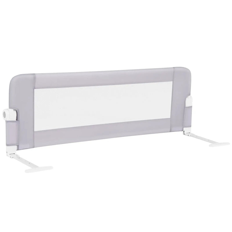 Foldable Bed Rail with Swing Down Design - Light Gray by DirectDeals