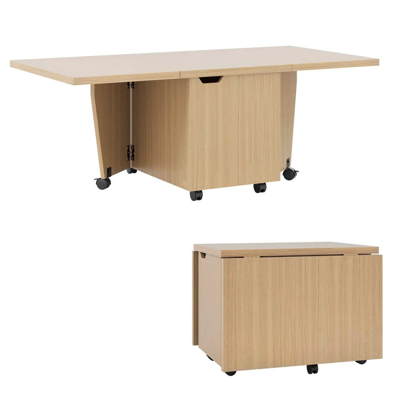 Foldable Coffee Table with Storage Cabinet Extendable Center Table by DirectDeals