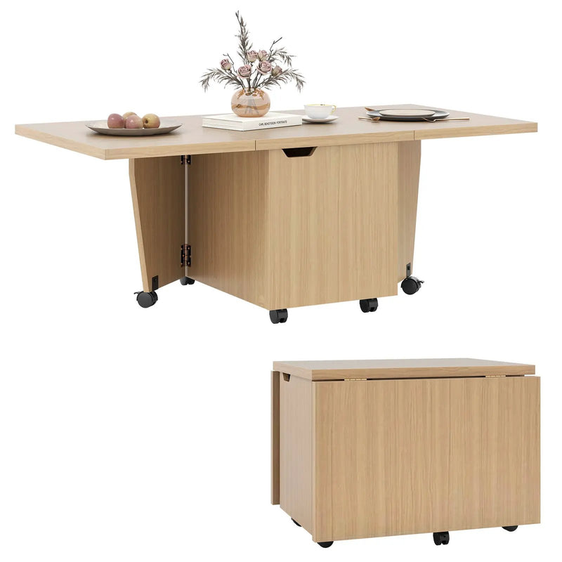 Foldable Coffee Table with Storage Cabinet Extendable Center Table by DirectDeals