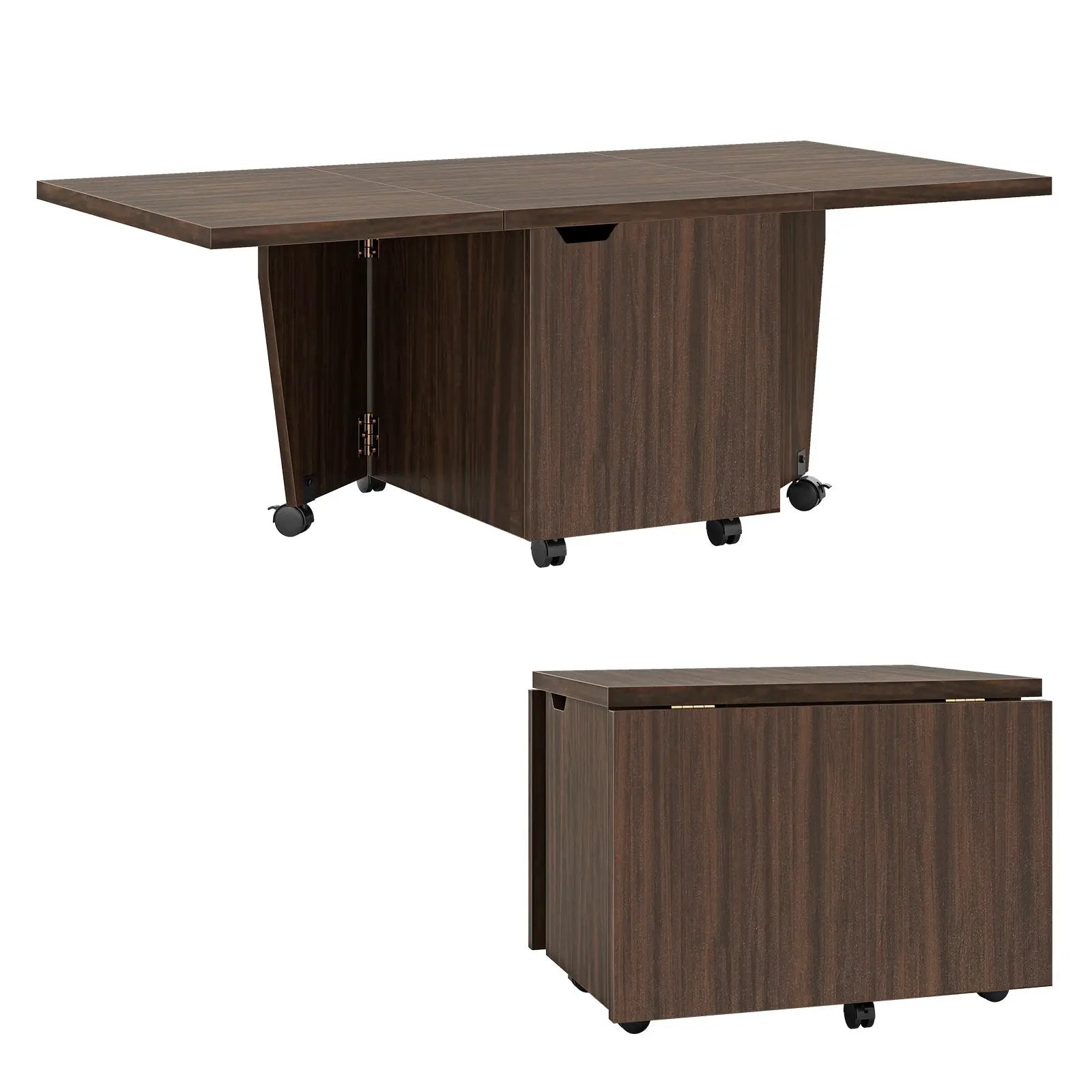 Foldable Coffee Table with Storage Cabinet Extendable Center Table by DirectDeals