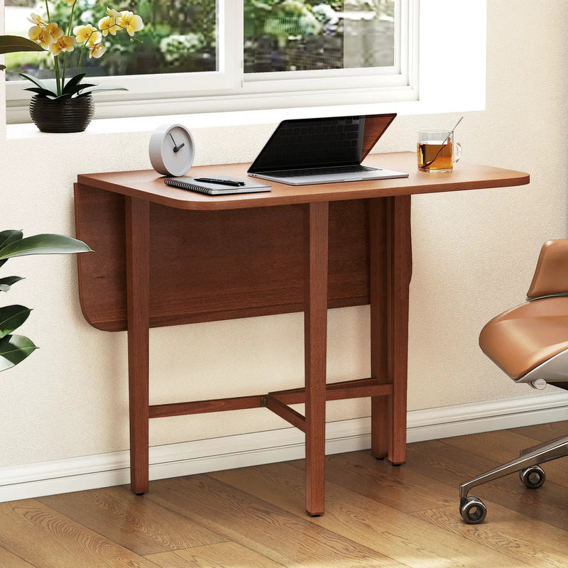 Foldable Dining Table for 2-4 People with Rubber Wood Legs for Small Space by DirectDeals