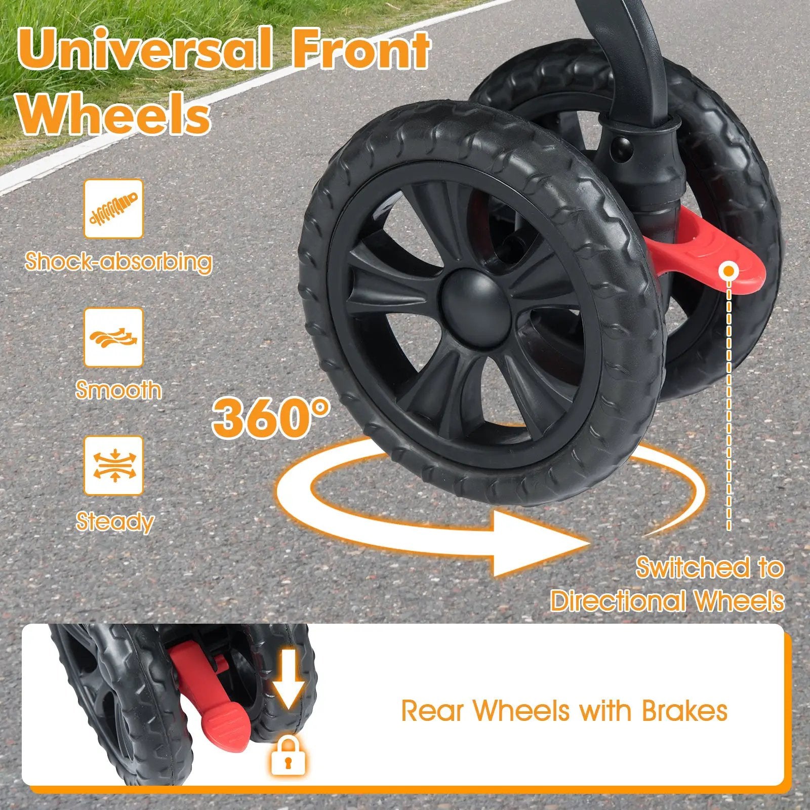 Foldable Double Pet Stroller with Adjustable Sunshade and Storage Basket by DirectDeals