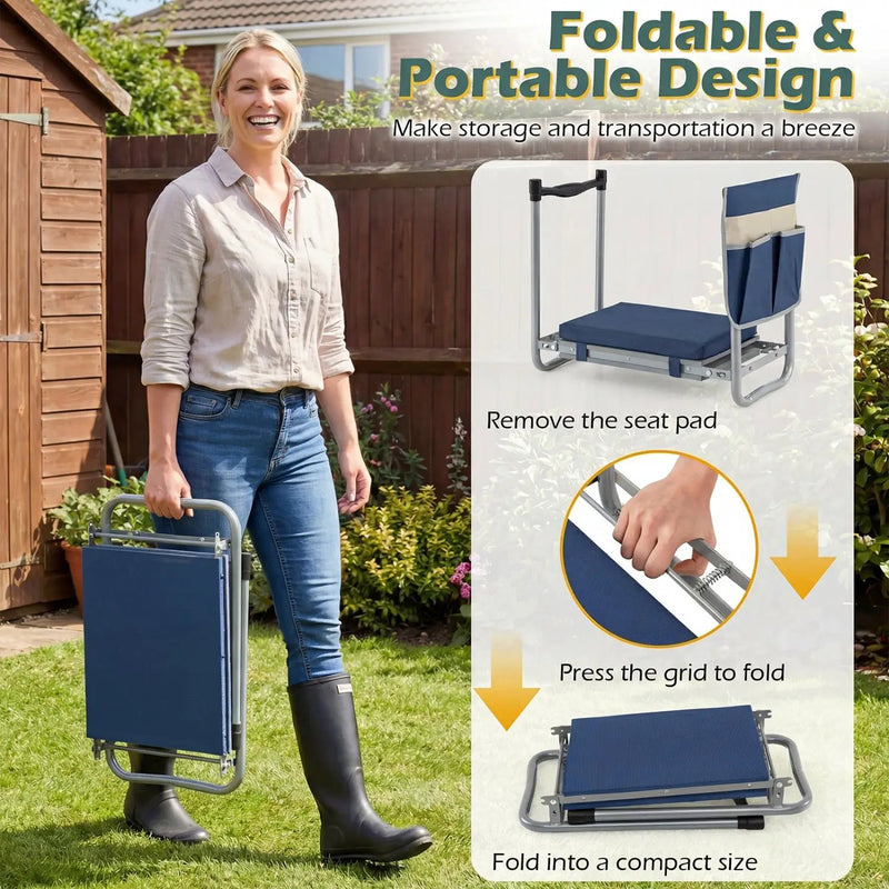 Foldable Garden Kneeler and Seat for Seniors Gardeners by DirectDeals