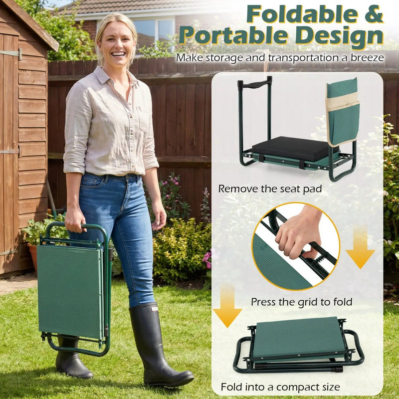 Foldable Garden Kneeler and Seat for Seniors Gardeners by DirectDeals