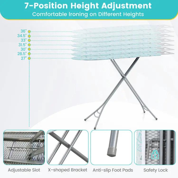 Foldable Ironing Board with Iron Rest and Adjustable Height by DirectDeals