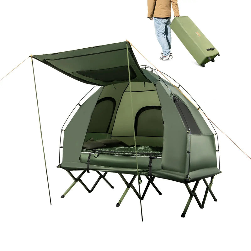 5-in-1 2-Person Foldable Outdoor Camping Tent Cot with Air Mattress and Sleeping Bag by DirectDeals