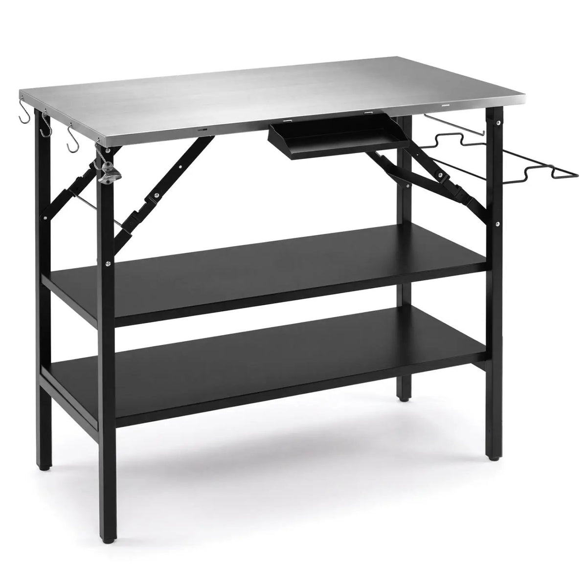 Foldable Outdoor Cook Station with Removable Shelves by DirectDeals