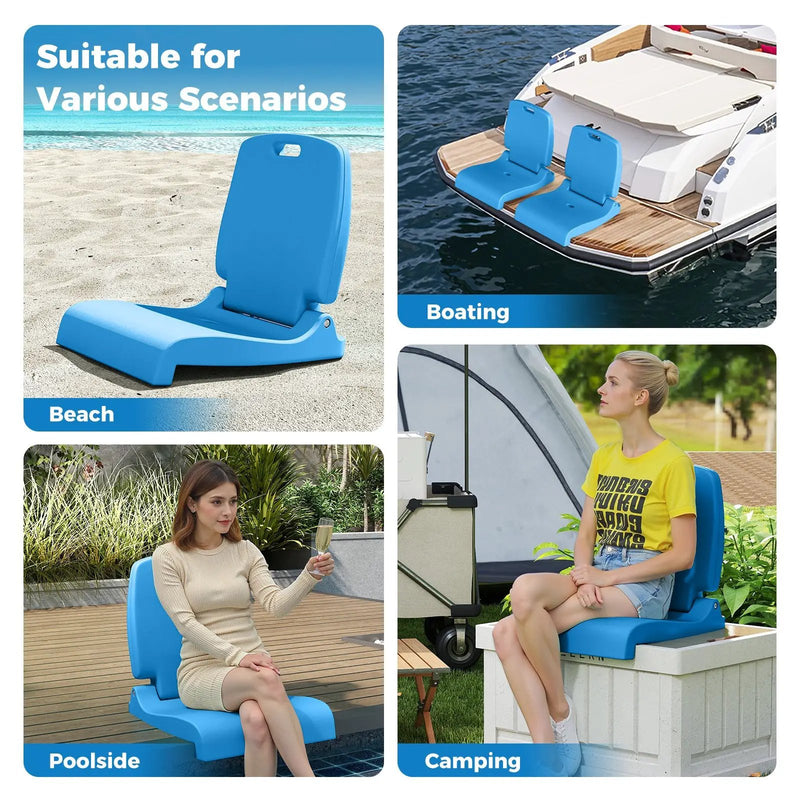 Foldable Outdoor Pool Chair with Handle and Back Support by DirectDeals