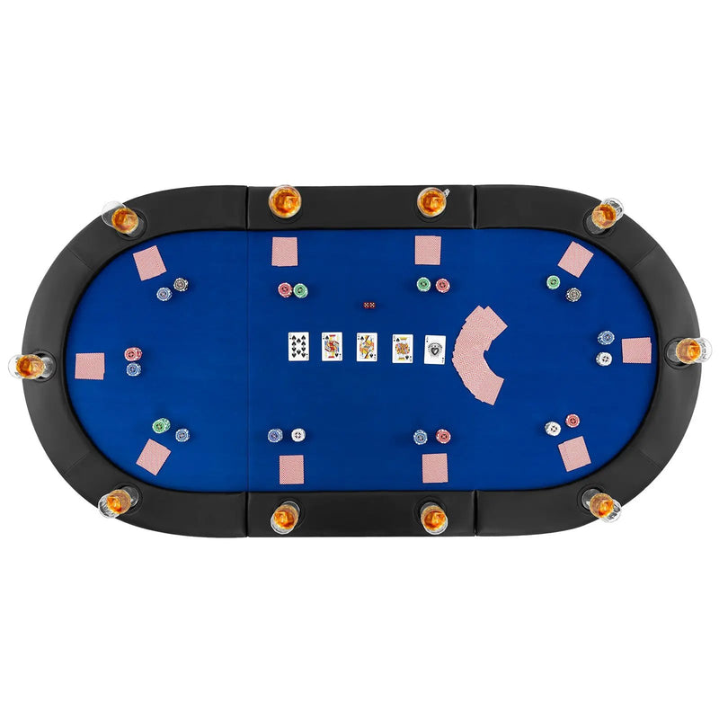 Portable 84 x 42 Inch 10-Player Foldable Padded Poker Table Top by DirectDeals