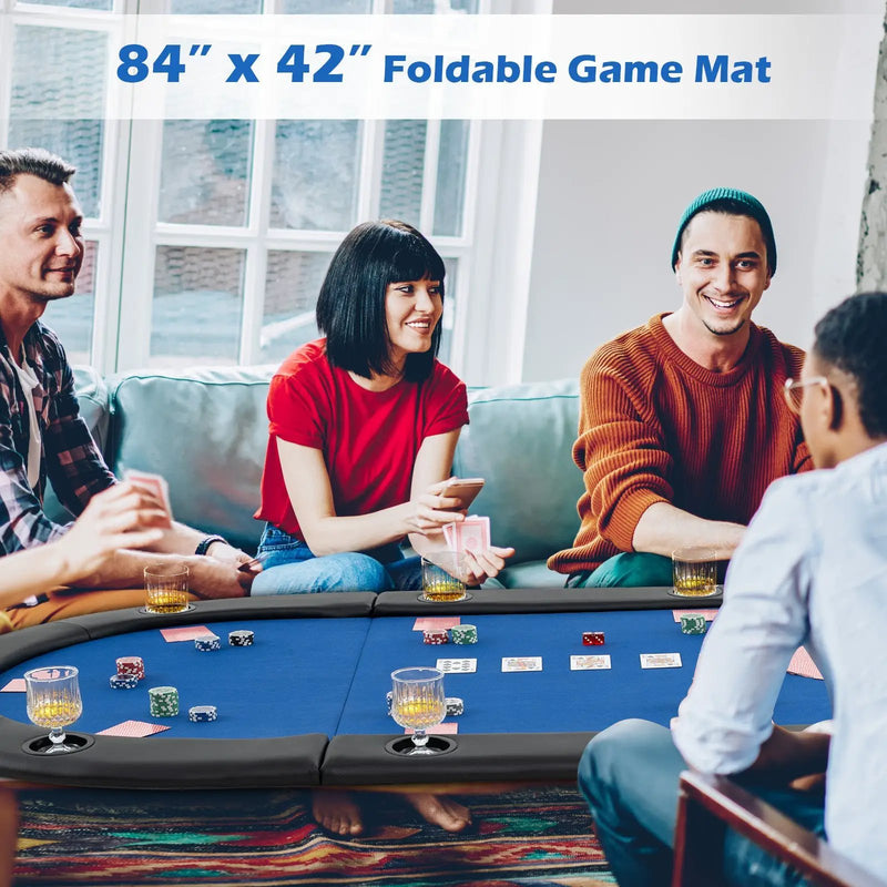 Portable 84 x 42 Inch 10-Player Foldable Padded Poker Table Top by DirectDeals