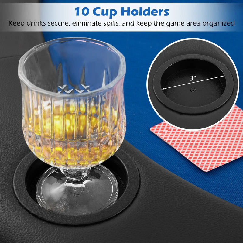 Portable 84 x 42 Inch 10-Player Foldable Padded Poker Table Top by DirectDeals
