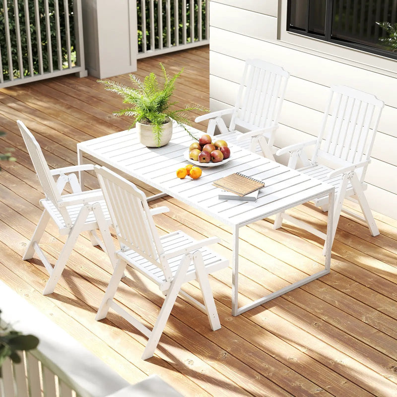 Foldable Patio Chair All-Weather HDPE Outdoor Dining Chair with Armrest by DirectDeals