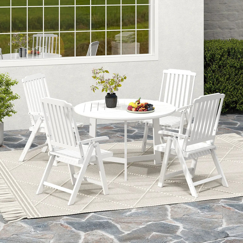 Foldable Patio Chair All-Weather HDPE Outdoor Dining Chair with Armrest by DirectDeals