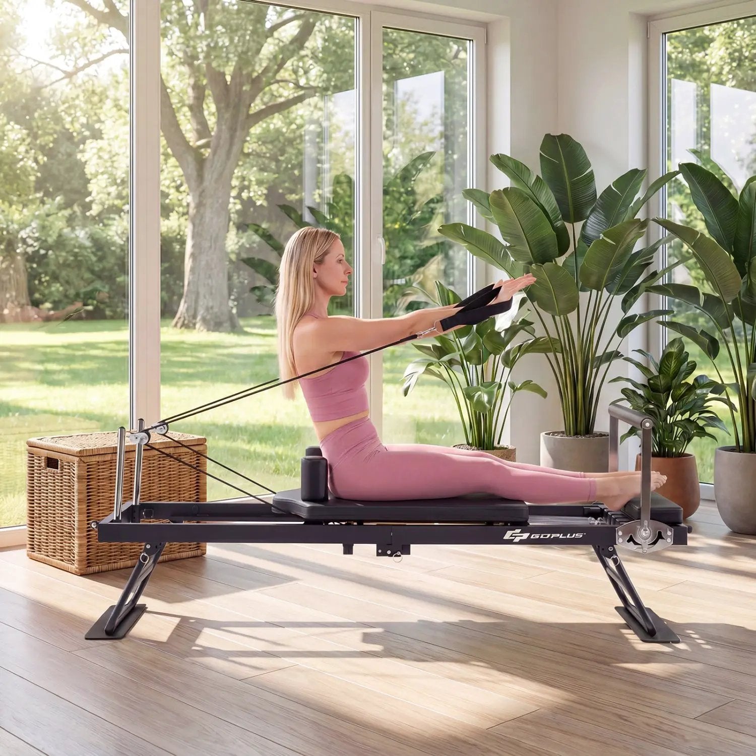 Foldable Pilates Reformer Machine for Home Gym Large Pilates Equipment by DirectDeals