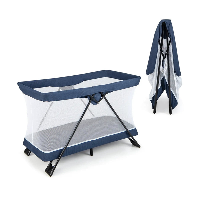 Baby Foldable Playpen with Removable Mattress and Washable Cover by DirectDeals