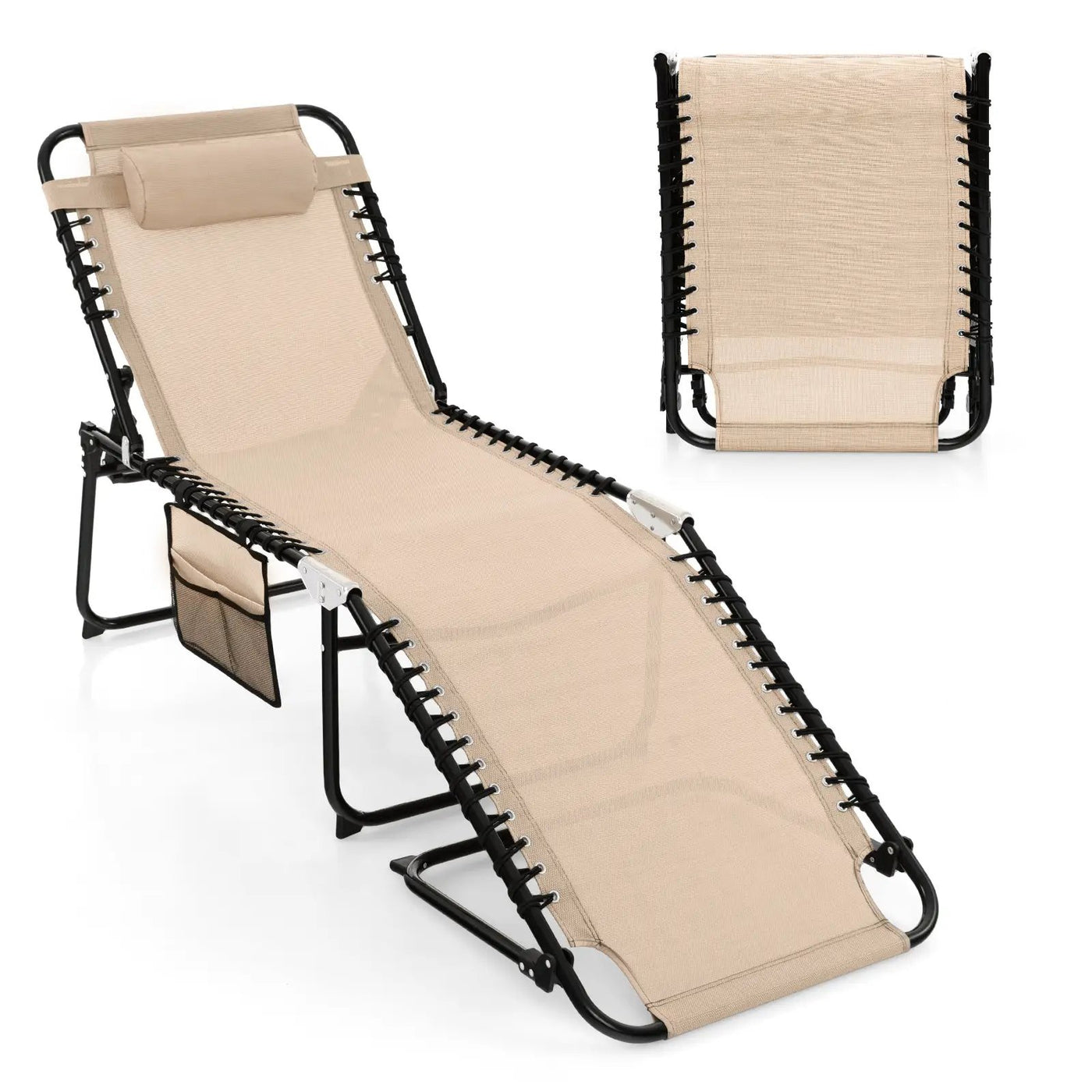Foldable Recline Lounge Chair with Adjustable Backrest and Footrest by DirectDeals