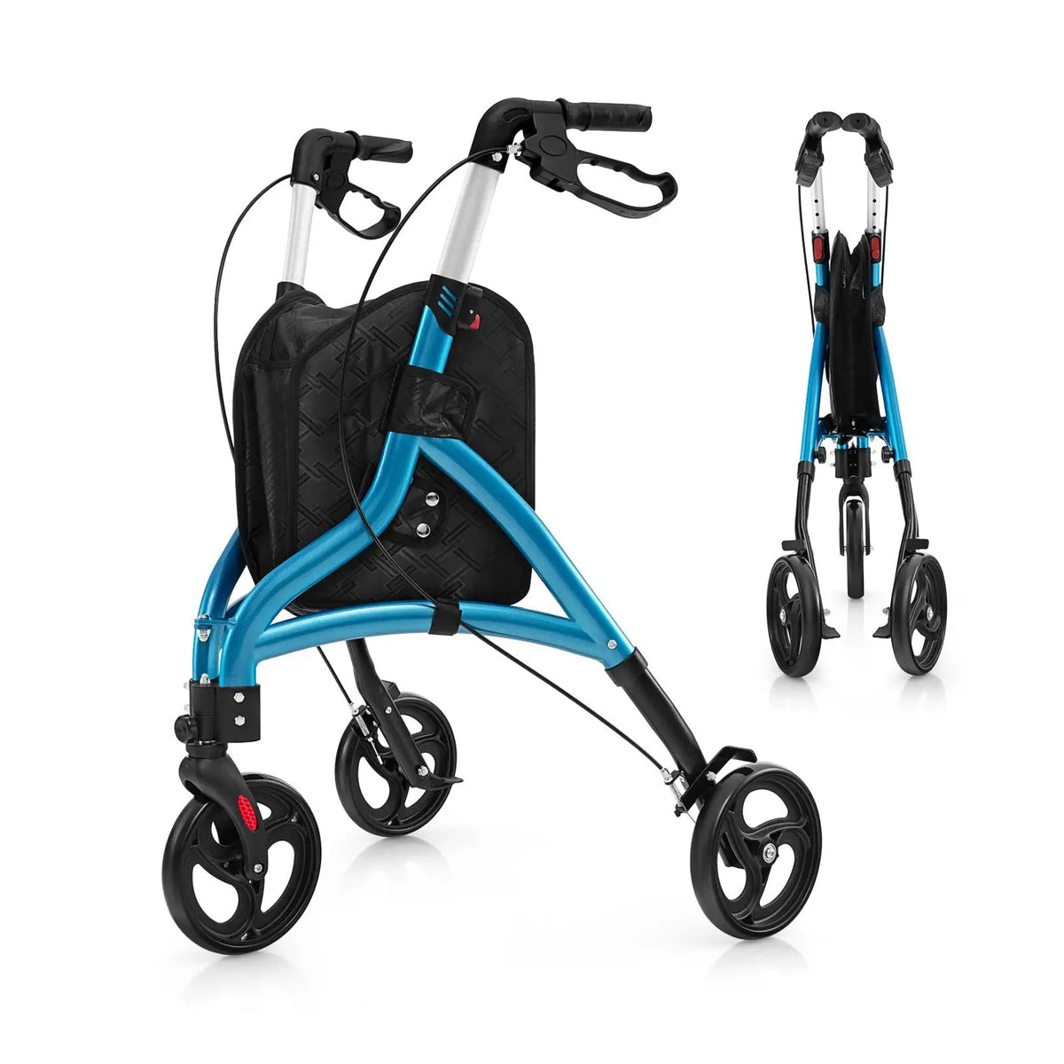 Foldable Rollator Walker with Lightweight Aluminum Frame by DirectDeals