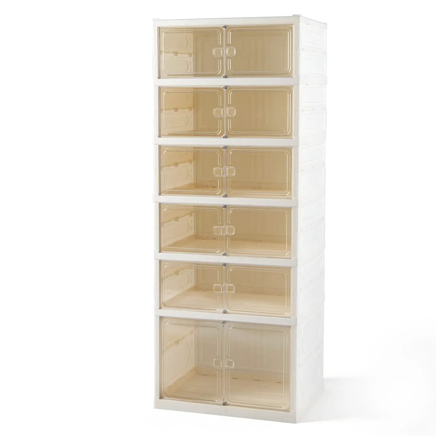 Foldable Shoe Rack Organizer 12-Pair 6-Tier Collapsible Shoe Cabinet by DirectDeals