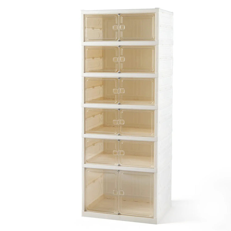 Foldable Shoe Rack Organizer 12-Pair 6-Tier Collapsible Shoe Cabinet by DirectDeals